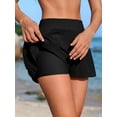 thumbnail image 4 of Anwell Swim Shorts for Womens Pleated Side Swim Bottoms High Waisted Bikini Tanikini Bath Suit Shorts, 4 of 7