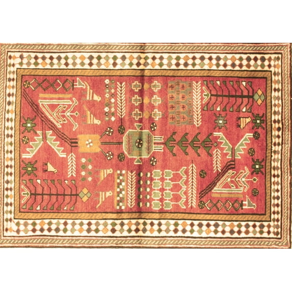 Ahgly Company Indoor Rectangle Animal Brown Traditional Area Rugs, 3' x 5'