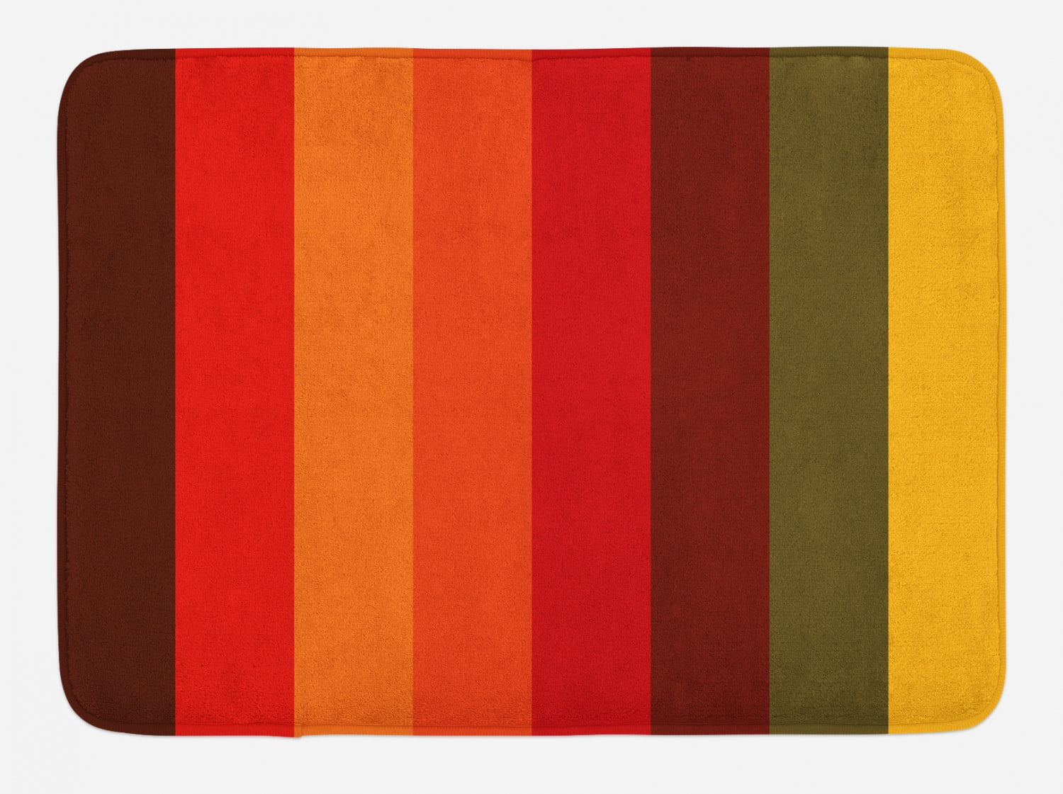 Abstract Bath Mat, Vertical Striped Color Bands Vibrant Tones Geometric