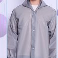 thumbnail image 3 of Kannior EVA Raincoat, Unisex Hooded Long Length Waterproof Reusable Rain Ponchos, Fits Most for Outdoor Travel Hiking Commute, 3 of 5
