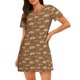 thumbnail image 1 of Easygdp Armadillo Floral 1 Camisón de manga corta para mujer, informal, estampado, 1 of 6