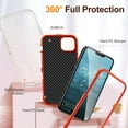 thumbnail image 2 of ELEHOLD for iPhone 15 Rugged Protective Case Multi Layer Shockproof Hidden Kickstand Hybrid Silicone Hard PC Cover for iPhone 15,Clear+Orange, 2 of 8