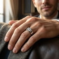 thumbnail image 6 of Pompeii 1 Ct Solitaire Lab Grown Men's Diamond Wedding Ring in 10k White Gold, 6 of 7