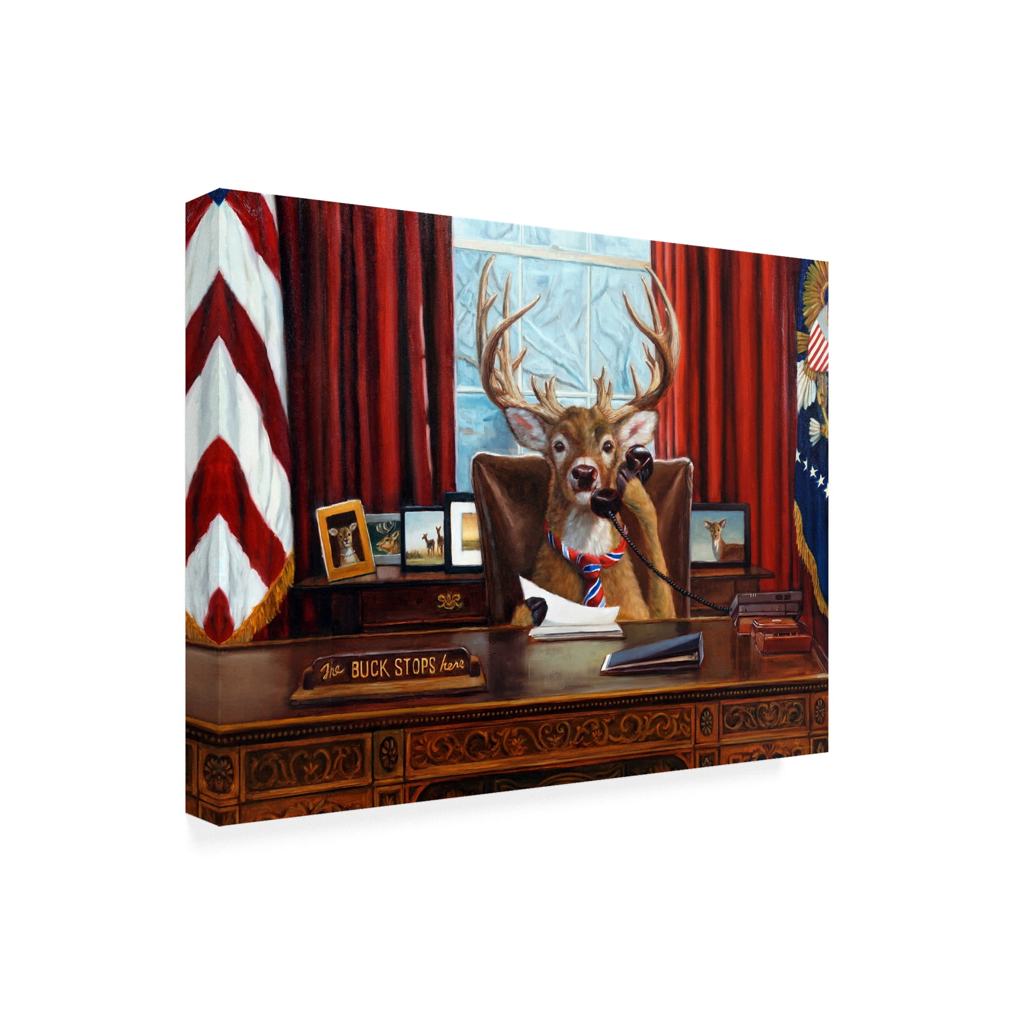 Trademark Fine Art 'The Buck Stops Here' Canvas Art by Lucia Hefferna