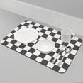 thumbnail image 5 of Checkered Dish Drying Mat for Kitchen Counter, Absorbent Non-Slip Coffee Mat, Heat Resistant Mat for Countertops Coffee Bar Decor 17" x 32" Black, 5 of 8