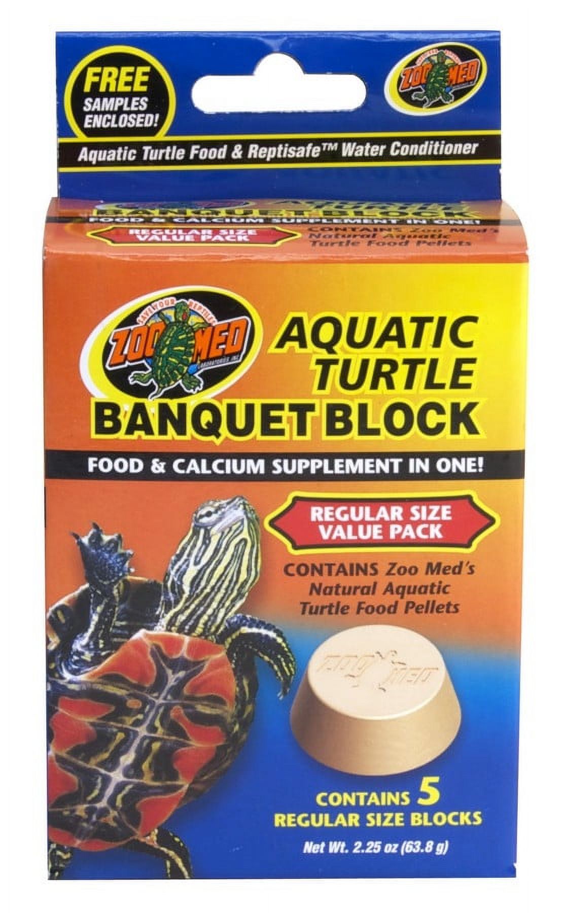 Zoo Med Aquatic Turtle Banquet Block Food and Calcium Supplement Treat [Food & Treats] Regular - 30 count