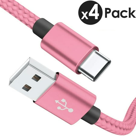 4-Pack Type C Cable Fast Charging Nylon Braided Cable USB-C Type-C 3.1 Data Sync Charger Cable Cord For Samsung Galaxy S8 S9 S10 Plus Note 8 Note 9 Nexus 5X 6P OnePlus LG G6 G7 V30/40/50 Google Pixel price history on PriceWatchPro
