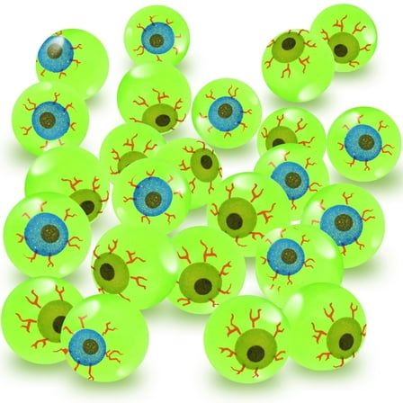 ArtCreativity Glow-in-the-Dark Eye Bouncy Balls Halloween Party Favors for Kids – 12-Pack 1.25" High-Bounce Toys Non-Candy Treats