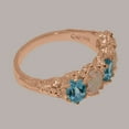 thumbnail image 5 of LBG British Made 10k Rose Gold Natural Blue Topaz & Opal Womens Eternity Ring - 33 size options - Size 10.5, 5 of 8