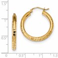 thumbnail image 2 of 14k Yellow Gold Diamond Cut Hoop Earrings Round, 2 of 6