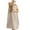 Khaki, variant on Ahuyic Printed Solid Color Plus Size Dress For Women, Summer Womens' Sleeveless Tank Knee-Length Dresses,Summer Women's Cotton And Linen Sleeveless Single Breasted Loose V-Neck Dress