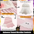 thumbnail image 3 of Throw Blanket Halloween Blanket with White Pink Throw Blankets for Bed and Couch Soft Fluffy Fleece Blanket Pink Ghost, 3 of 7