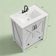 thumbnail image 3 of 24 Inch Modern Bathroom Vanity with Ceramic Basin,Modern Bathroom Vanity Set,Waterproof Freestanding Storage Cabinet, 2 Doors & Drawer, Pre-Drilled Holes, Easy Assembly, 3 of 8