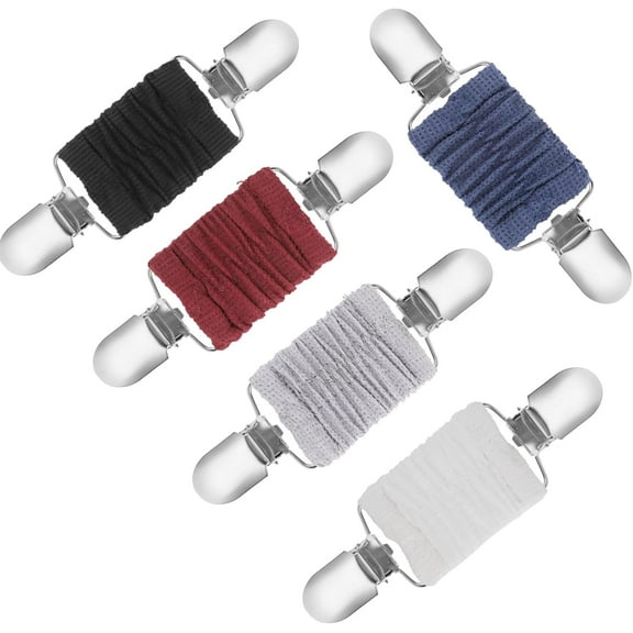 5 Pcs Elastic Dress Clips Back Cinch Set Sweater Clips Vintage Elastic Shawl Cardigan Collar Clips Clothing Cinch Clip Waist Cincher Clip for Women Adjuster Clip for Sweater Shawl Retro Cardigan