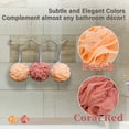 thumbnail image 4 of myHomeBody 60g Loofah Sponge, Shower Scrubbie, Mens Loufa Sponge, Bath Scrubber, Loofah Body Scrubber for Women, Bath Loofah Exfoliating - 2 Peach + 1 Coral Red, 3 Pack, 4 of 6
