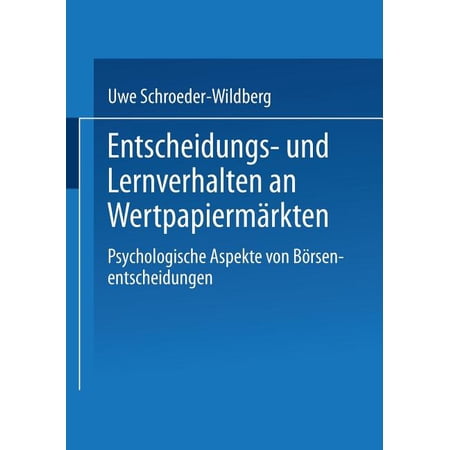 ISBN 9783824465521 product image for Gabler Edition Wissenschaft: Entscheidungs- Und Lernverhalten an Wertpapiermärkt | upcitemdb.com