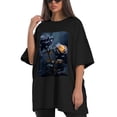 thumbnail image 4 of Plus Size Shirt for Women Black Tops for Women Oversized Short Sleeves Shirt for Women Roses T Shirt Crewneck Shirt for Women L, 4 of 5