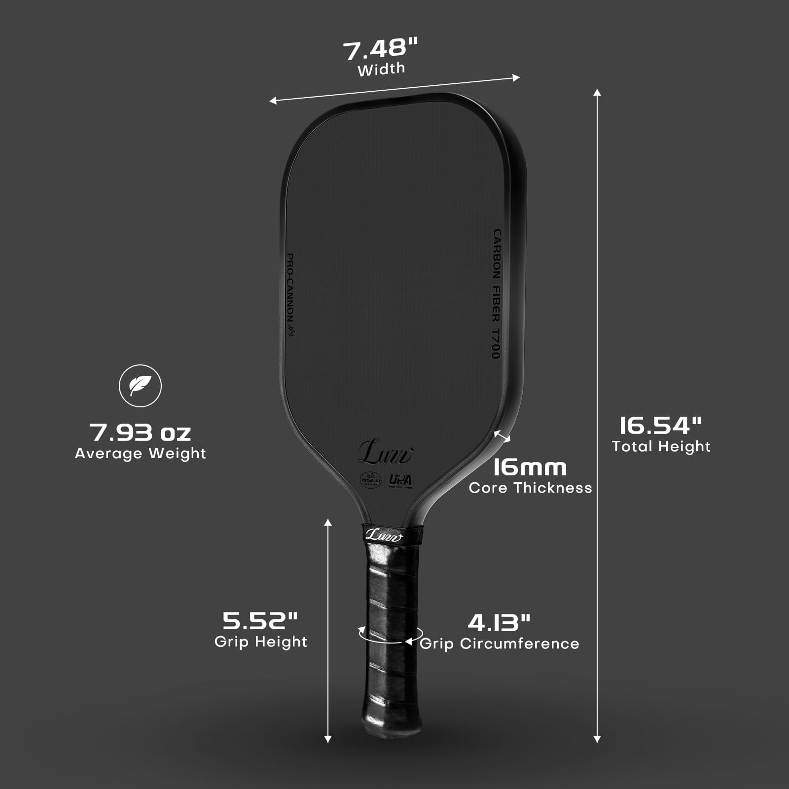 Ball Paddle  Thermoformed Candy T700 Carbon Fiber Paddles Friction Surface Exceptional Spin And Power 16mm Composite Pickle Rackets For Players