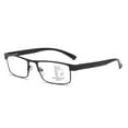 thumbnail image 6 of Rectangular Business Progressive Reading Glasses 1.0 for Men Metal Spring Hinge Temple Readers, Black Classic Presbyopic Sunglasses +1.00, 6 of 8