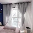 thumbnail image 5 of Double-layer Celebrity Nordic Cloth Gauze Fantasy Pleated Curtain Finished Modern Simple Fabric Bedroom Living Room, 5 of 5