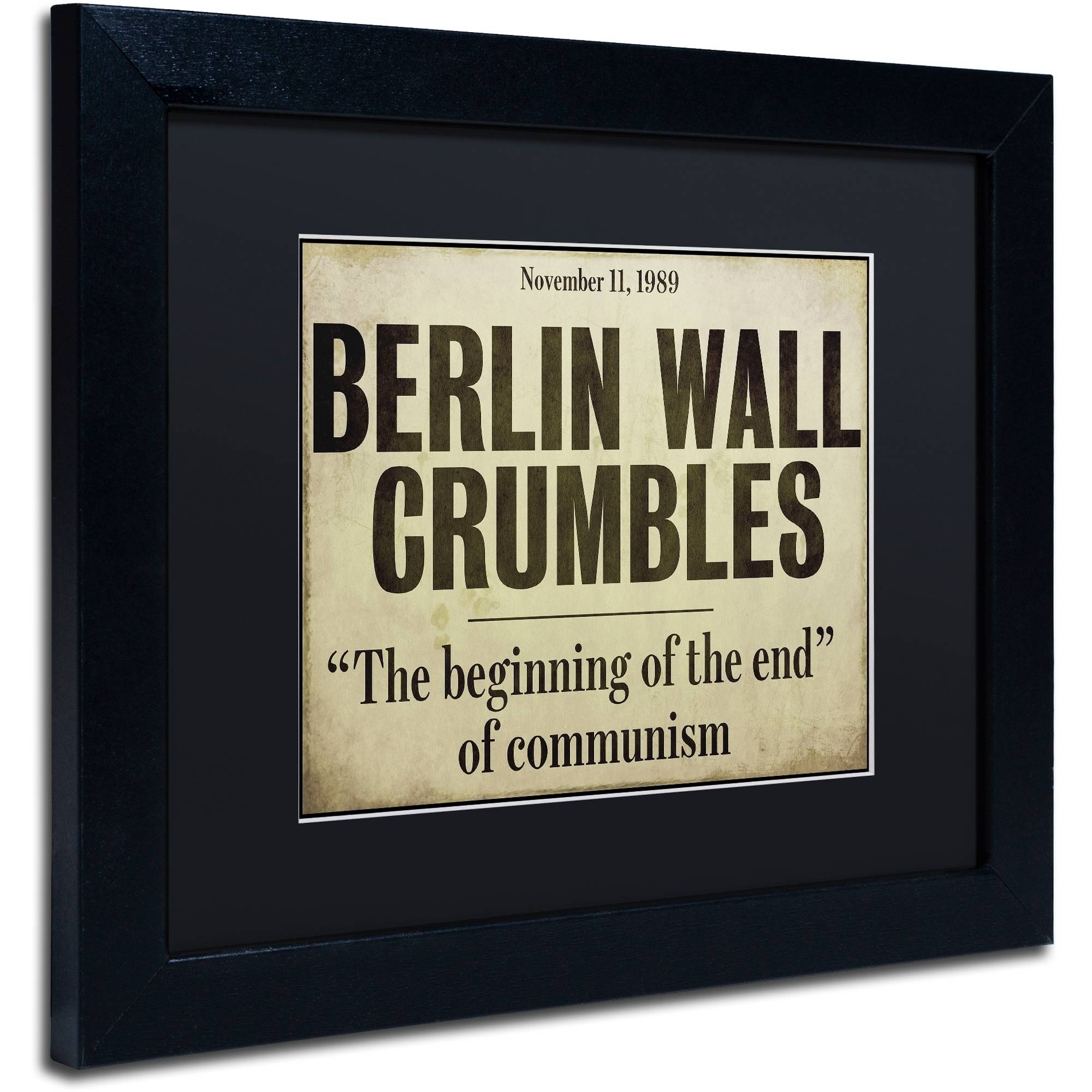 Trademark Fine Art "Berlin Wall" Canvas Art by Color Bakery Black Matte, Black Frame