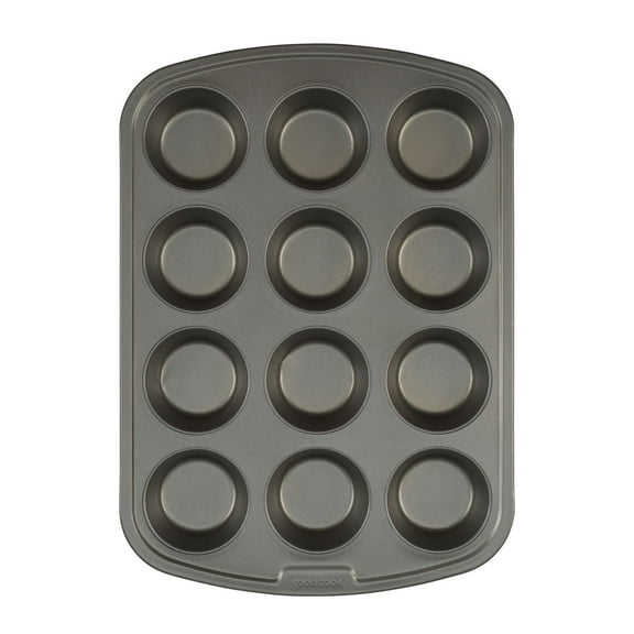 GoodCook Everyday Nonstick Steel Muffin Pan, 12 cup, Gray