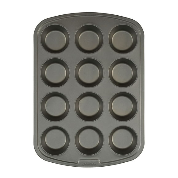 Moule à 12 muffins Les essentiels en acier antiadhésif de GoodCook, gris Moule à 12 muffins en acier antiadhésif