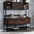 thumbnail image 2 of Sauder Briarbrook Engineered Wood and Metal Large Hutch in Barrel Oak, 2 of 13