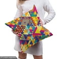 thumbnail image 4 of Ambesonne Colorful Fabric by the Yard Upholstery, Modern Triangles, 3 Yards, Multicolor, 4 of 4