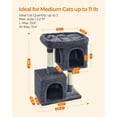 thumbnail image 6 of Cat Tree 29.1 Inch Cat Tower with Large Perch, 2 Cat Caves, Scratching Post for Kittens up to 11 lb, Smoky Gray, 6 of 8