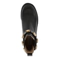 thumbnail image 3 of STEVE MADDEN Womens Black Gem Embellished Hook & Loop Strap Pull Tab Lug Sole Goring Amulet Round Toe Block Heel Booties 8.5 M, 3 of 4