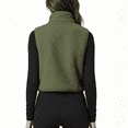 thumbnail image 3 of Cropped Fleece Vest Women Sleeveless Stand Collar Zip Up Sherpa Jacket Fall Winter Warm Coats Outerwear with Pockets, XL, 3 of 3