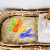 Toyandona 4Pcs Plastic Beach Towel Clips in Assorted Colors Secure Towels on Most Rounded Chairs