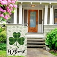 thumbnail image 2 of Welcome St. Patricks Day Green Plaid Shamrocks Clovers Garden Flag Yard Flag 12x18 Inch Double Sided Small Mini Yard Outdoor Outside Holiday Decoration, 2 of 6