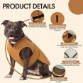 thumbnail image 3 of IDOMIK Warm Dog Coat, Canvas Dog Jacket, Reflective Fleece Pet Cold Weather Vest with Zipper Leash Hole, Brown, M, 3 of 8