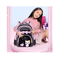 thumbnail image 2 of Mochila De Cuero Impermeable Gatito Con Lapicera  Negro moño rosa, 2 of 5