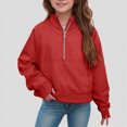 thumbnail image 5 of TOWED22 Girls Half Zip Up Sweatshirt Long Sleeve Cropped Pullover Sweatshirt Fall Cute Clothes for Girls Fashion Winter Sweatshirts,D, 5 of 7