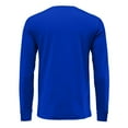 thumbnail image 5 of Men's V-Neck Solid Color Long Sleeve T-Shirt Casual Basic Tee Minimalist Style Loose Fit Comfortable Everyday Crew Top,Royal Blue,5XL, 5 of 6