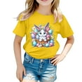 thumbnail image 1 of XDZJLR T-Shirts Filles Enfants Graphiques de Pâques Coupe Ample Décontractée Manches Courtes Col Rond pour Garçons 1-2 Ans, 1 of 4