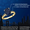 thumbnail image 2 of Gem Stone King 14K Yellow Gold Blue Sapphire Engagement Ring for Women | 4.50 Cttw | Oval 12X10MM | Gemstone September Birthstone | Wedding Engagement Anniversary Promise Ring for Women| Size 6, 2 of 6