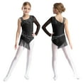 thumbnail image 5 of SiiRoh Girls Shiny Diamond Tassel Gymnastics Leotard Ballet Latin Jazz Dance Ice Skating Bodysuit Black 8, 5 of 6