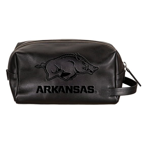 Arkansas Razorbacks Hybrid Leather Lined Dopp Toiletry Bag