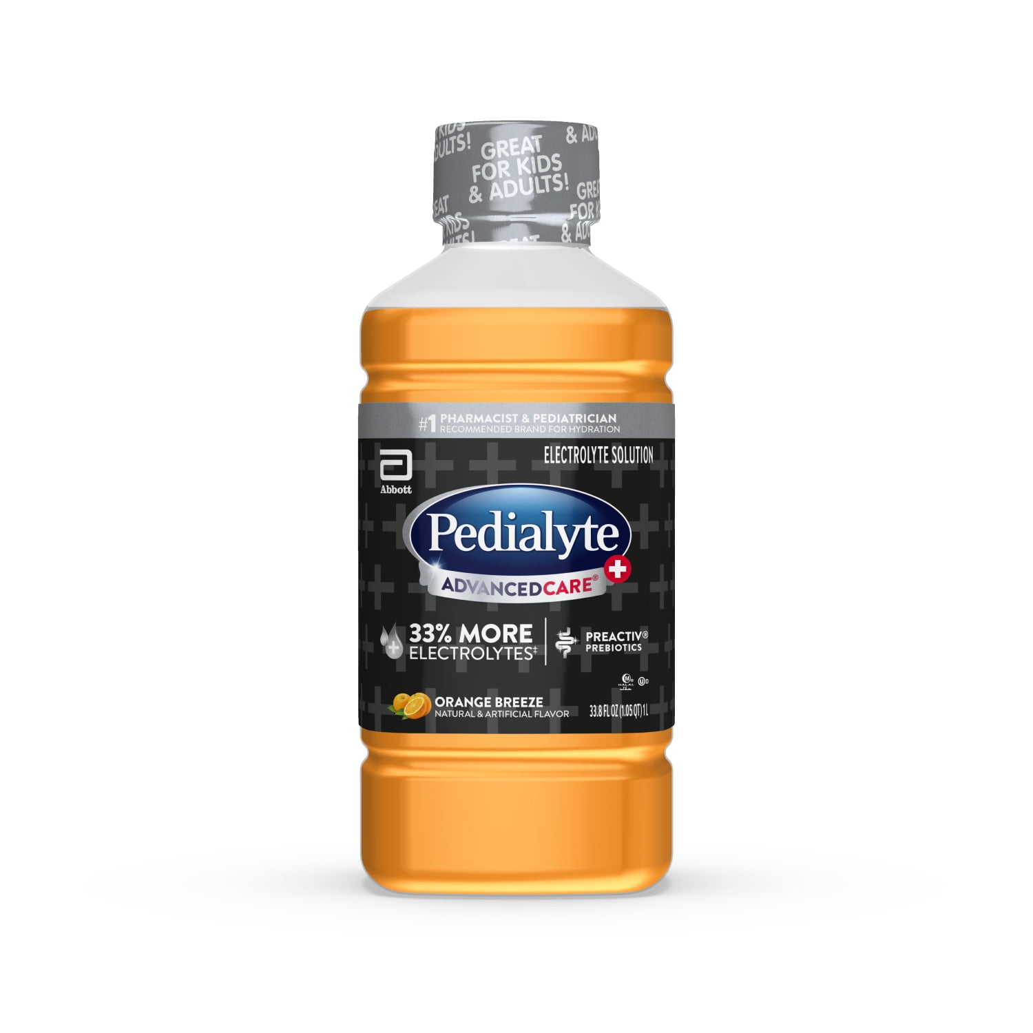 (2 pack) Pedialyte AdvancedCare Plus Electrolyte Drink, Orange Breeze, 1 Liter