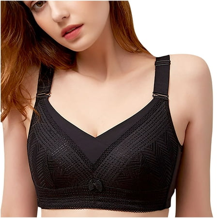 

TIANEK Unpadded Bralette for Women Casual Plus Size Removable Shoulder Strap Comfortable Spandex Full Cup Everyday Underwear Clearance