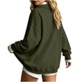 thumbnail image 5 of Horkkom Sweatshirt for Women Casual Fashion Solid Color Tops Oversized Long Sleeve Crew Neck Fall Winter Sweatshirt L, 5 of 6