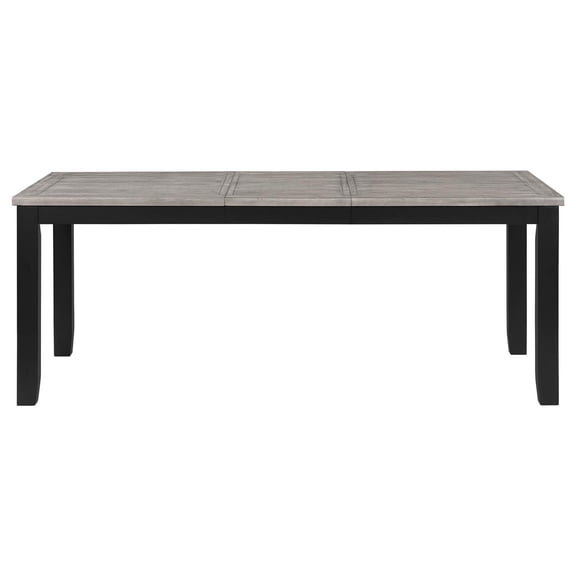 Benjara Elina 60-78" Dining Table- Extension Leaf- Gray Asian Hardwood- MDF