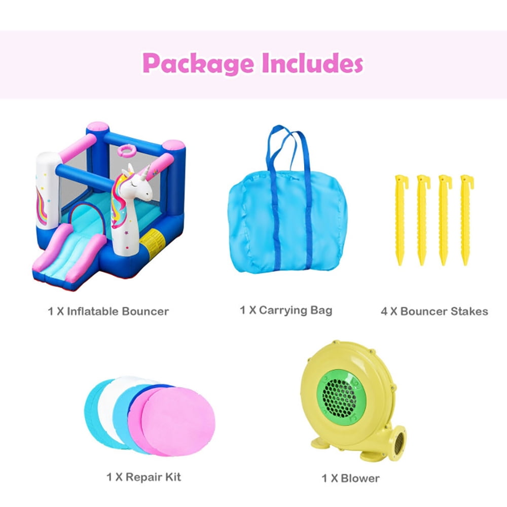 Aimee Lii Kids Inflatable Bounce House with 380W Blower, Playhouse for Kids Outdoor