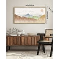 thumbnail image 5 of SHENIFY Landscape Mountain Range Wall Art 20x40in Natural Framed Set Watercolor Ink Wash Nature Scenry Sunrise Flying Bird Farmhouse Rustic Modern Art Decorative for Living Room Bedroom, 5 of 5