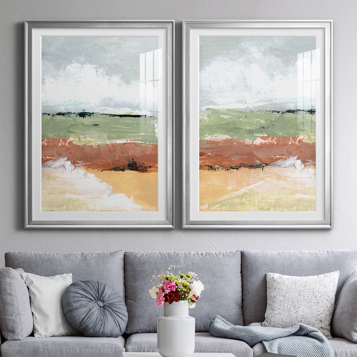 Wexford Home Quiet Prarie Grove I Premium Framed Print, 18.5" x 24.5" - Ready to Hang, Silver (Set of 2)