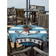 thumbnail image 2 of Outdoor Tablecloths with Umbrella Hole & Zipper, Blue Anchor Round Tablecloths 60 Inch, Nautical Summer Beach Coastal Ocean Art Waterproof Table Cloth, Patio/Pool/Picnic Table Covers, 2 of 8